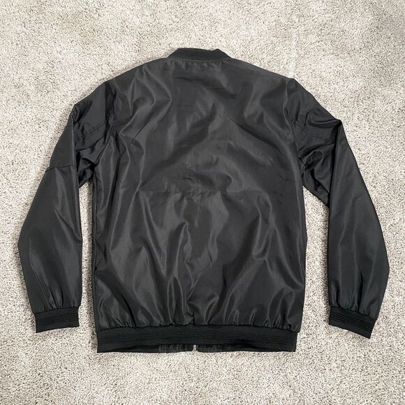 Vogue FS Bomber Jacket Mens 2XL Dark Satin Black Coat Lined Classic Look - Picture 10 of 13